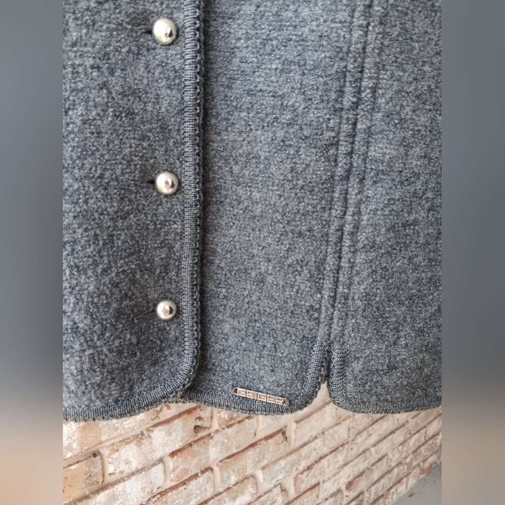 Heather Gray GEIGER Boiled Wool Sweater - Picture 5 of 6